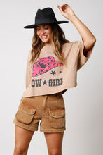 Taupe Cowgirl Crop Tee