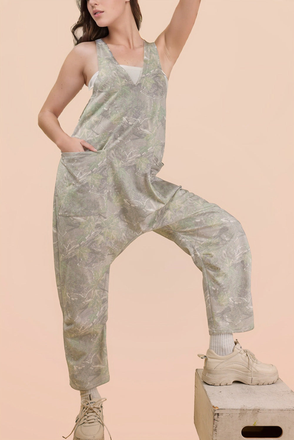 Effortless Camo Olive Jumpsuit