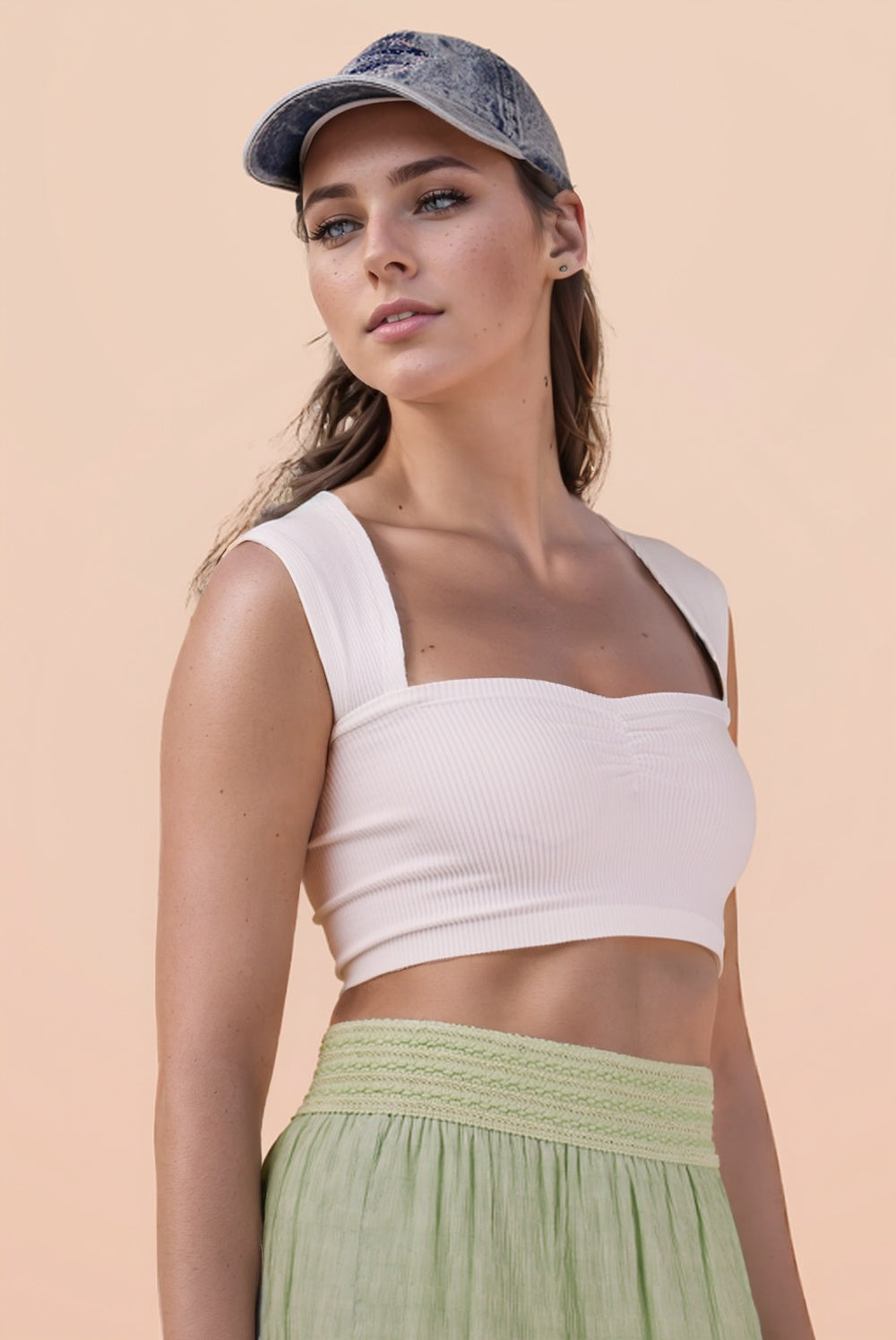 Cozy Chic White Fitted Crop Top