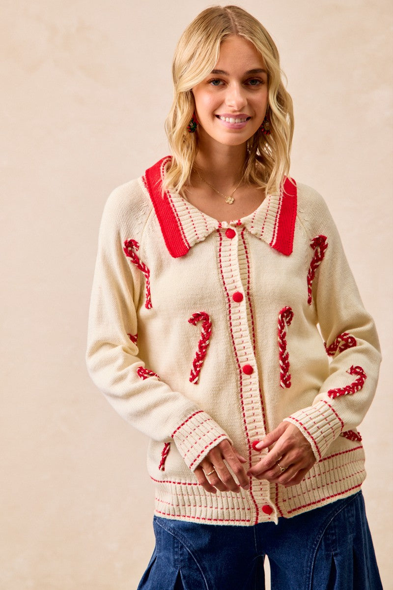 Christmas Candy Cane Sweater Top