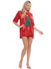 Red Sequins Christmas Tree Dress