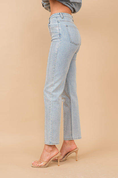 Focus On Me Denim Rhinestone Jeans