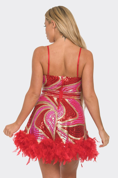 Vegas Nights Sequins Dress W/Shorts