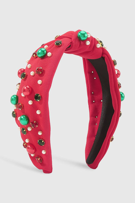 Red Christmas Rhinestone/Pearl Headband