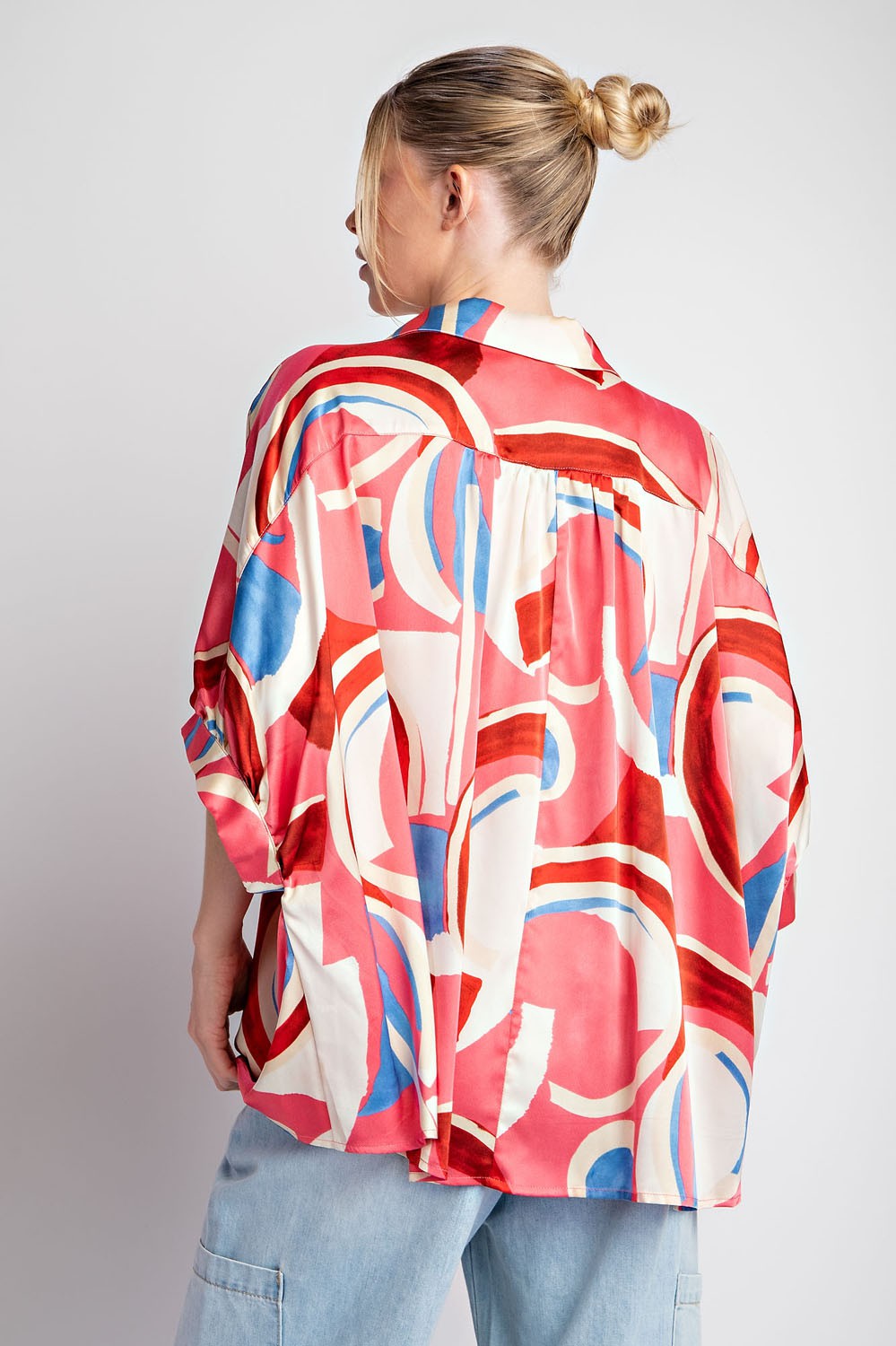 Timeless Treasure Printed Button Up Top