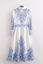 True Beauty Blue/White Paisley Midi Dress