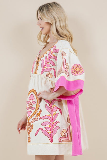 Come Back Home Embroidered Dress
