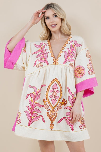 Come Back Home Embroidered Dress