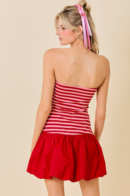 Seeing Red Strapless Mini Dress