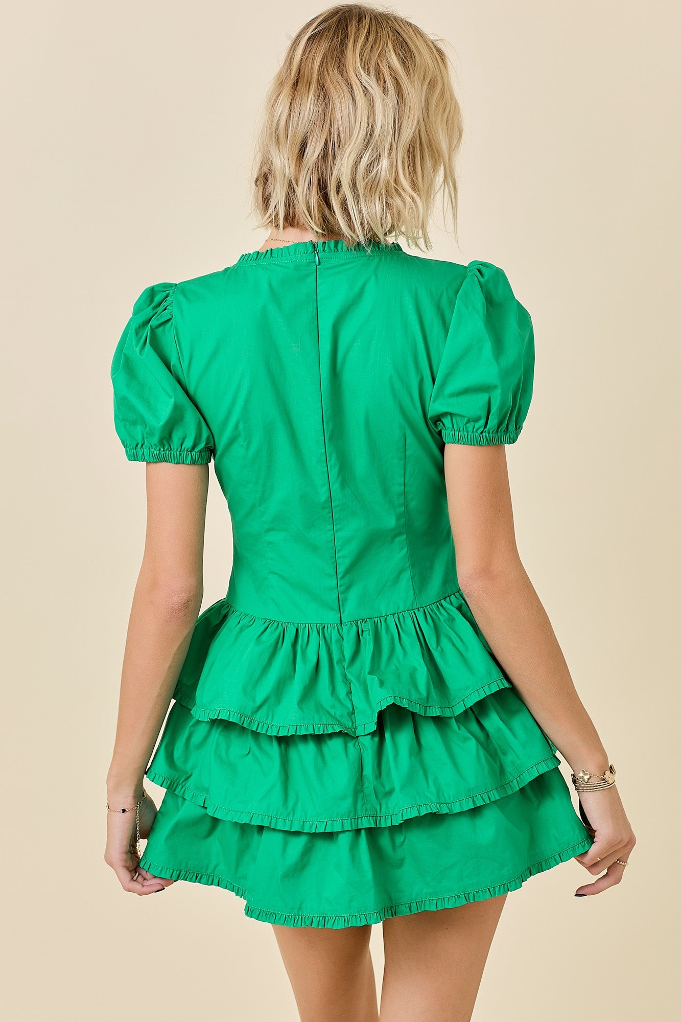Twirl Worthy Green Mini Romper/Dress