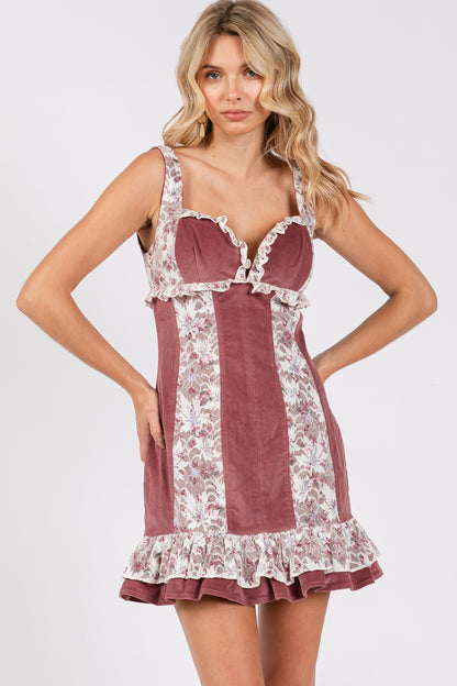 Vintage Romance Corduroy/Floral Dress