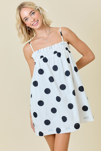 Timeless Charm White/Black Polka Dot Dress