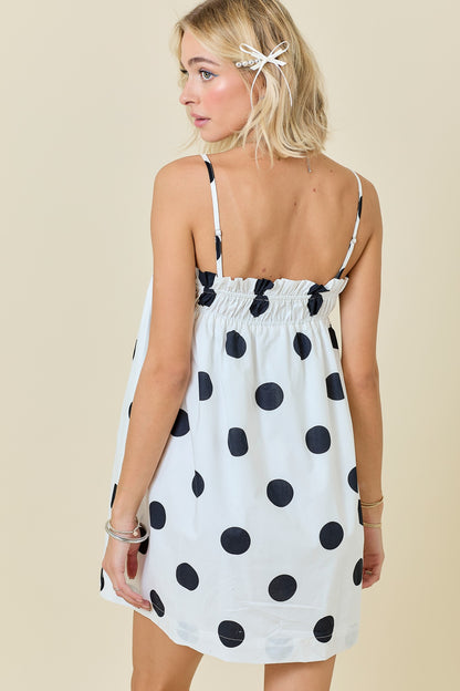 Timeless Charm White/Black Polka Dot Dress