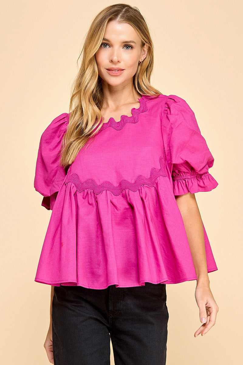 Magenta Ric Rac Top