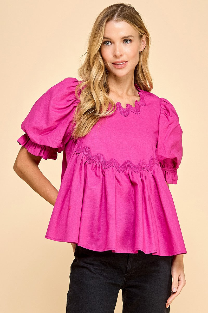 Magenta Ric Rac Top
