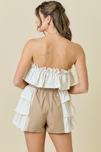 Neutral Dream Ruffle Romper