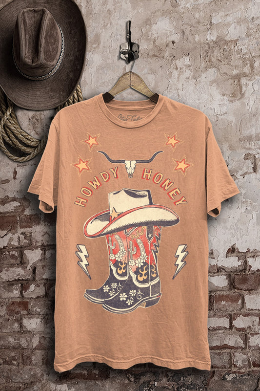 Coral Howdy Honey Graphic Tee