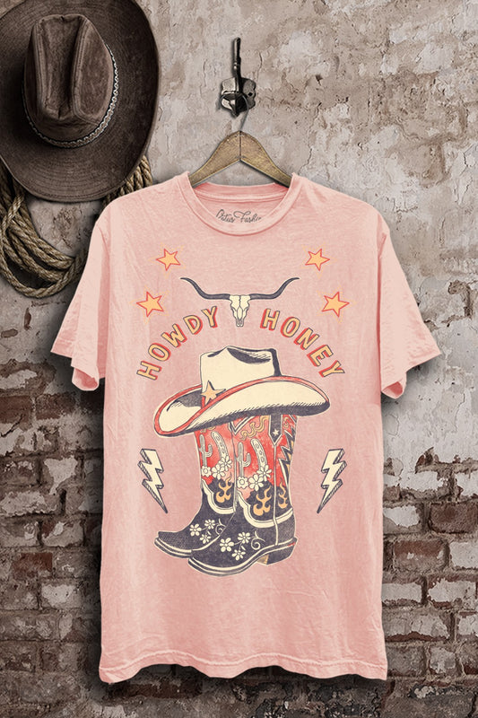 Pink Howdy Honey Graphic Tee
