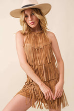 Camel Western Stud Fringe Romper