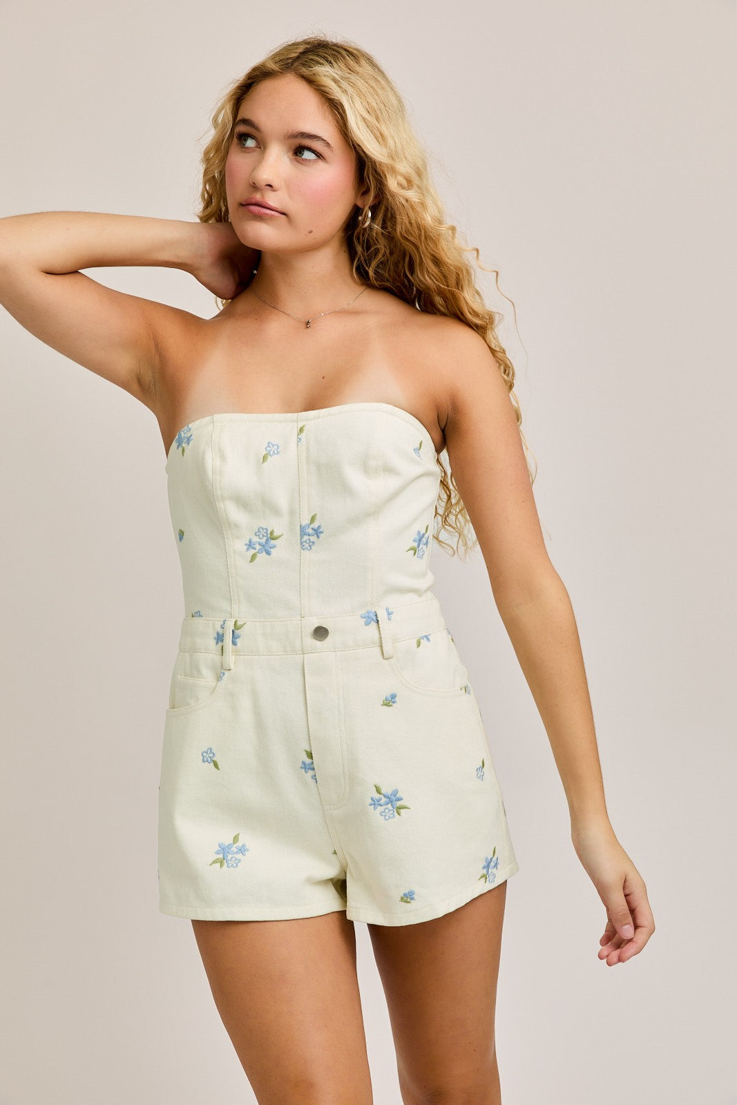 Sweet Daisy Embroidered Romper