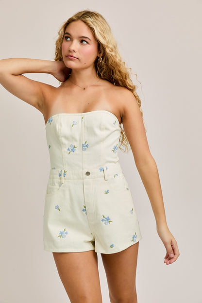 Sweet Daisy Embroidered Romper