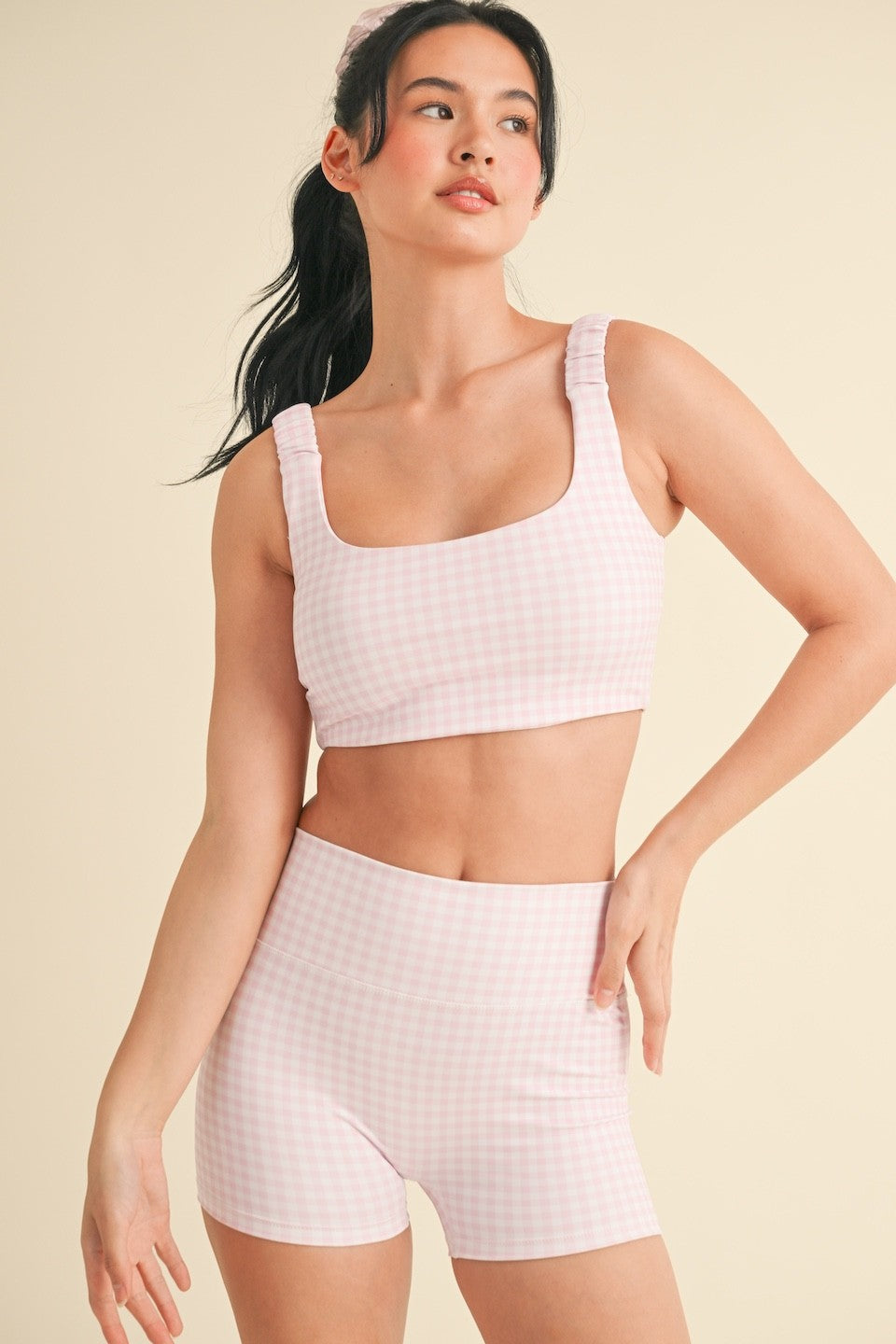 Pink Gingham Bra Top