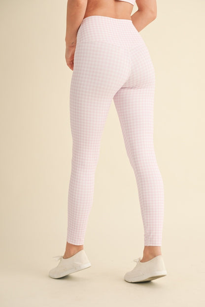 Pink Gingham Leggings