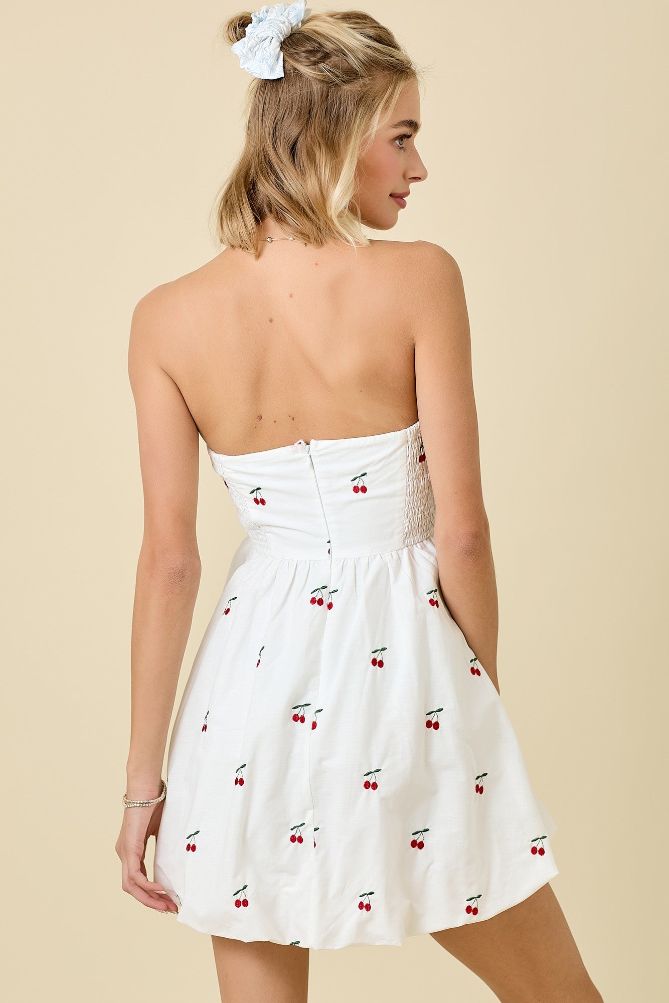 Cherry On Top Embroidered Mini Dress
