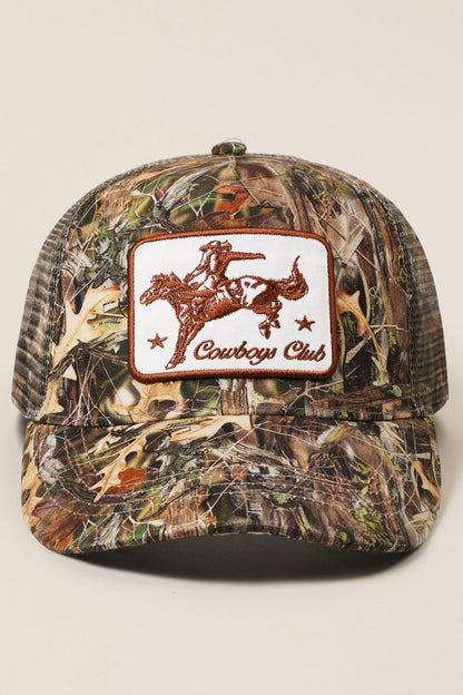 Camo Embroidered Patch Hat