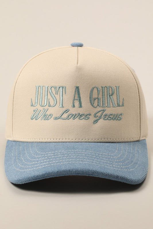 Just A Girl Who Loves Jesus Denim Hat