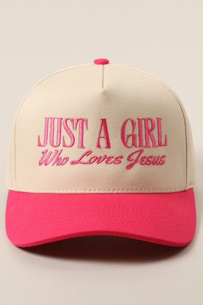 Just A Girl Who Loves Jesus Hot Pink Hat