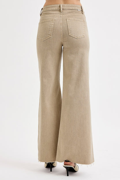 Risen Taupe High Rise Palazzo Pants