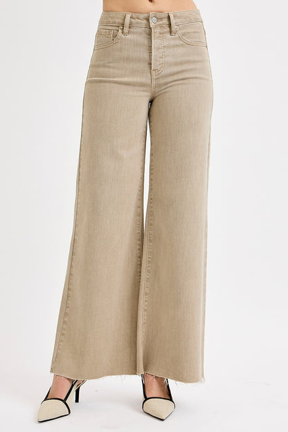 Risen Taupe High Rise Palazzo Pants