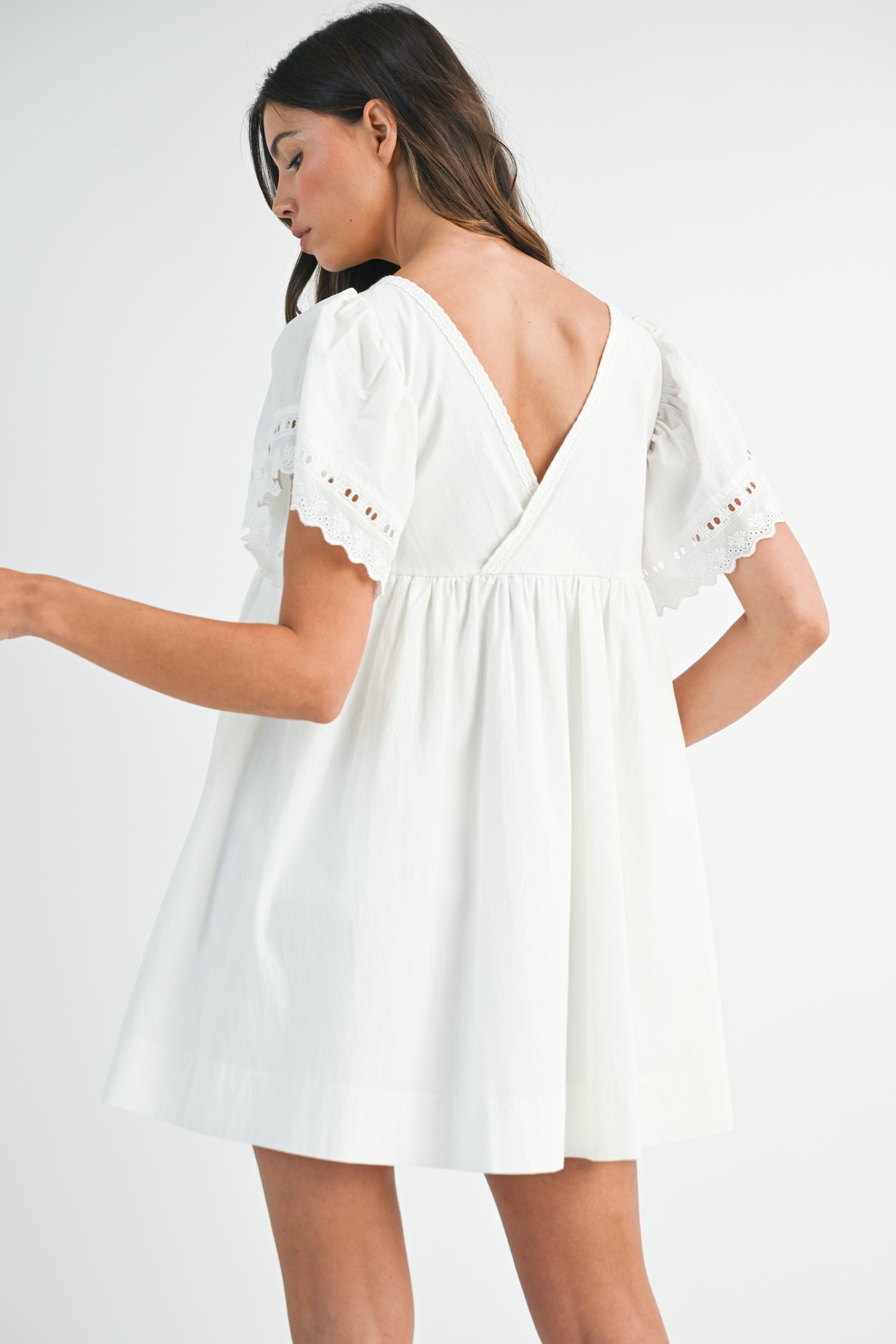 White Eyelet Mini Dress