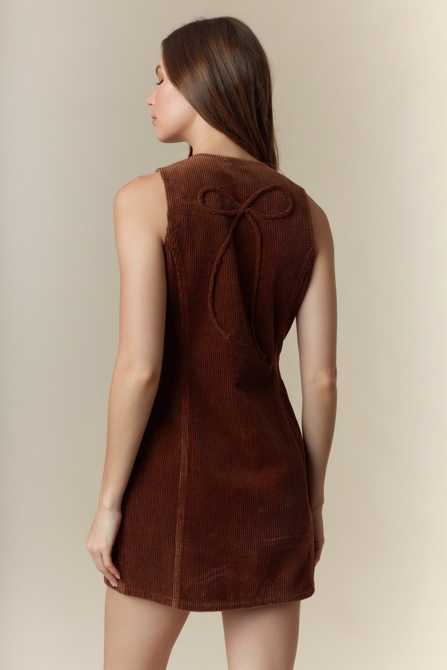 Golden Harvest Bow Embroidered Dress