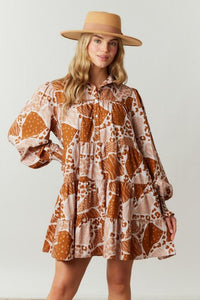 Brown Camo Print Dress