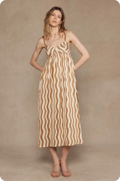 The Caramel Waves Dress