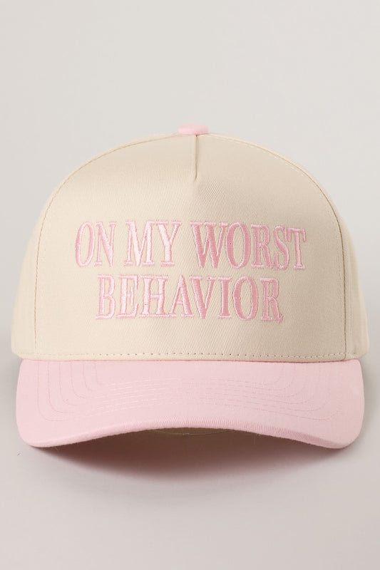 Light Pink On My Worst Behavior Hat