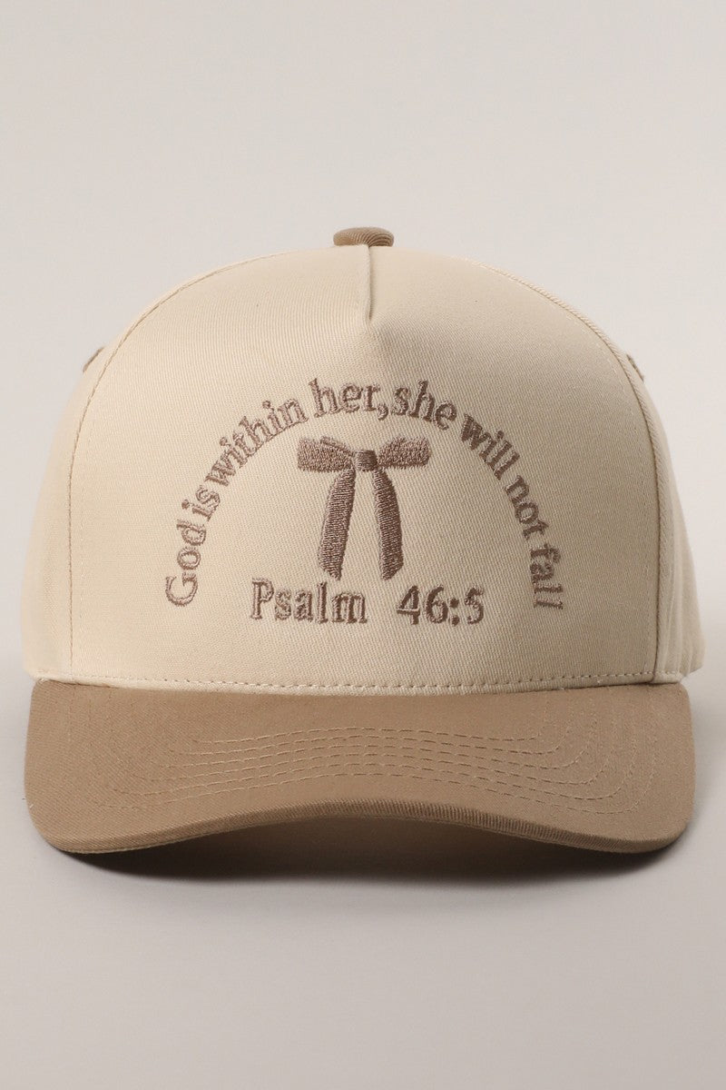 Beige Psalm 46:5 Embroidered Hat