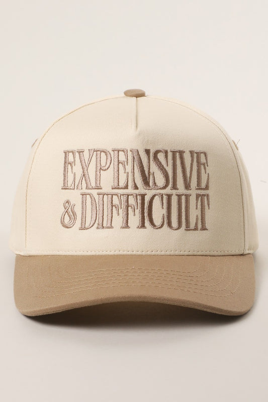 Expensive & Difficult Beige Embroidered Hat