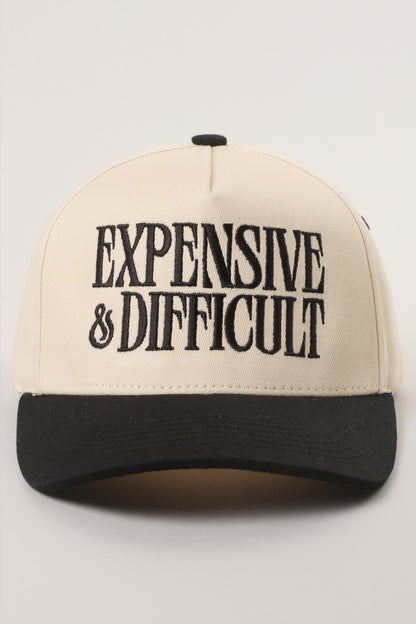 Expensive & Difficult Black Embroidered Hat