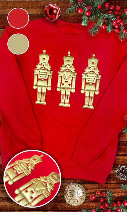 Red Metallic Nutcracker Sweatshirt