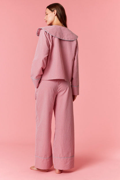 Red Gingham Bow Tie PJ Set