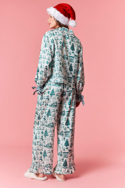 Hunter Green Satin PJ Set