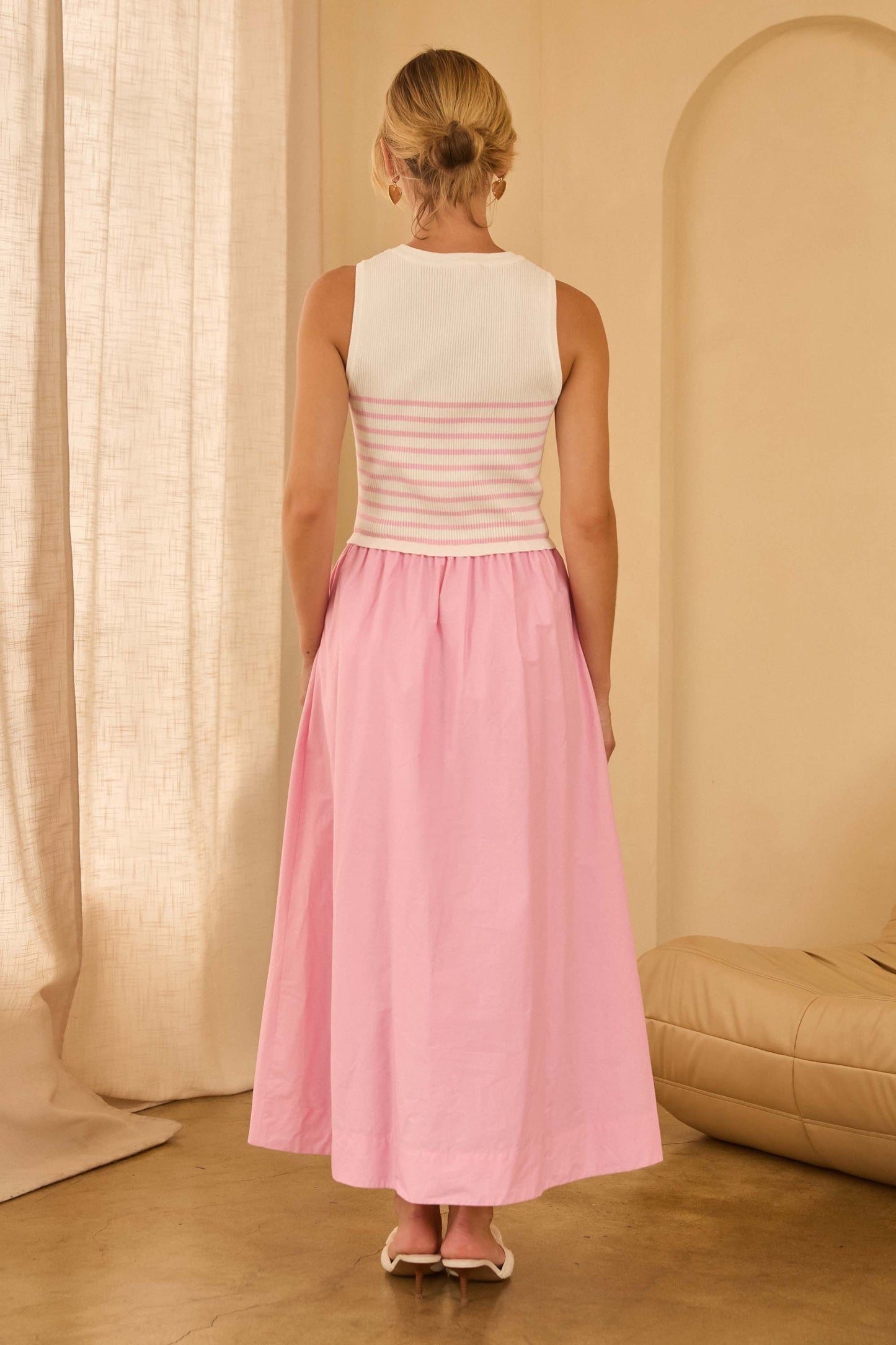 Sunday Sweetheart Pink Midi Dress