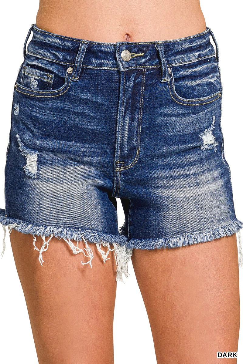 Reset Dark Denim High Rise Shorts