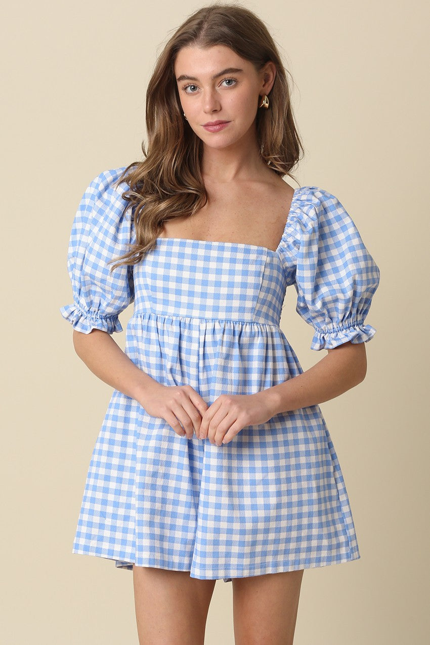 Sunday Brunch Check Romper