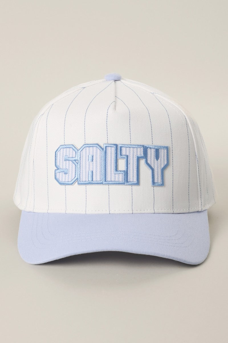 Salty Snapback Blue Embroidered Patch Hat