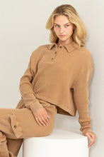 Brown Elegant Love Button Front Top