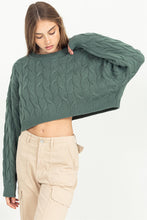 Green Cable Knit Sweater